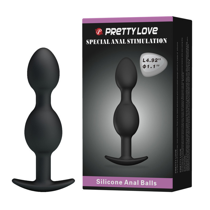 Анальна пробка - Pretty Love Special Anal Stimulation Anal Balls 4.92" Black Sex Aura Київ - фото 1