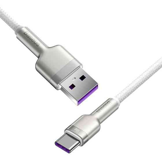 Кабель Baseus Cafule Series Metal Data Cable USB to Type-C 66W 1m White Одеса