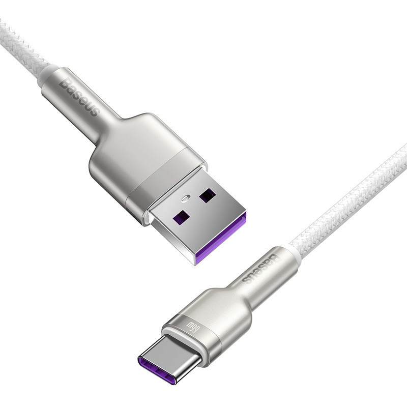Кабель Baseus Cafule Series Metal Data Cable USB to Type-C 66W 1m White Одеса - фото 3