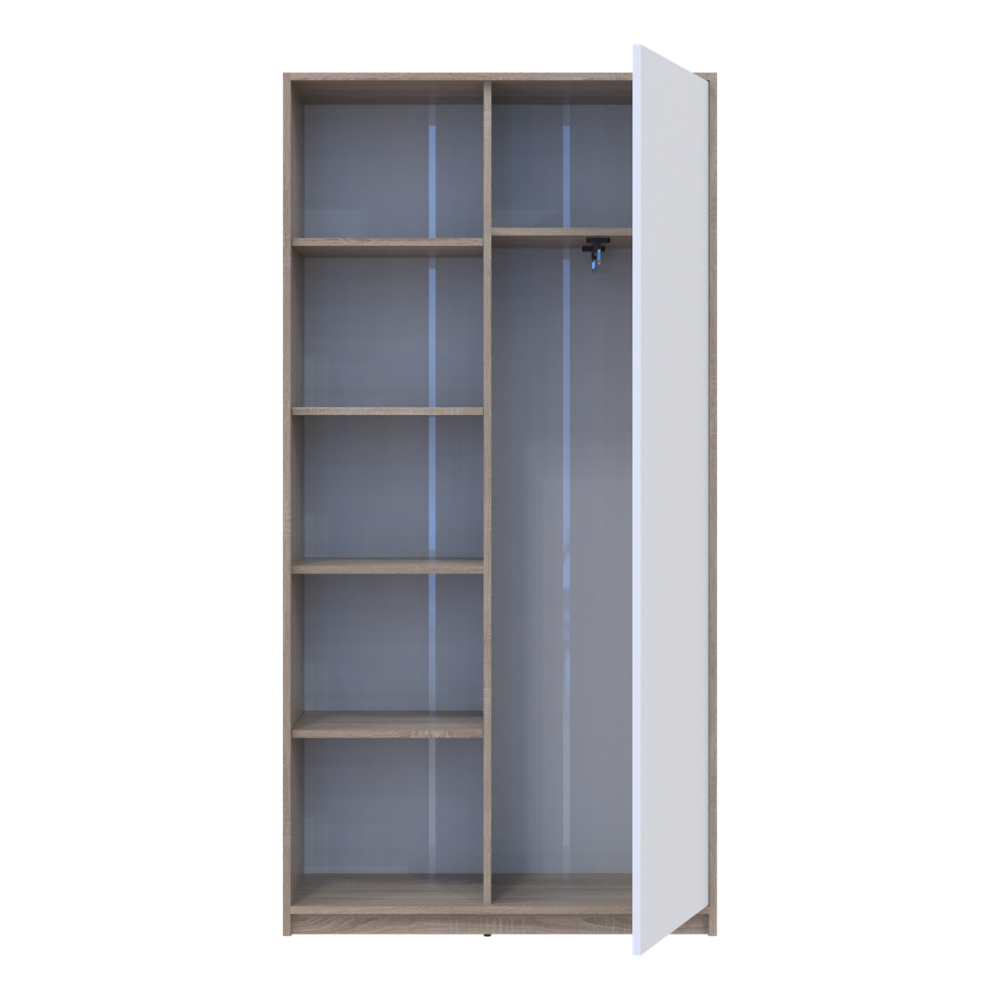 Розстібна шафа Doros Студент Дуб Сонома/Білий 90х38х180 DRS-011624 (40908067) Львів - фото 2