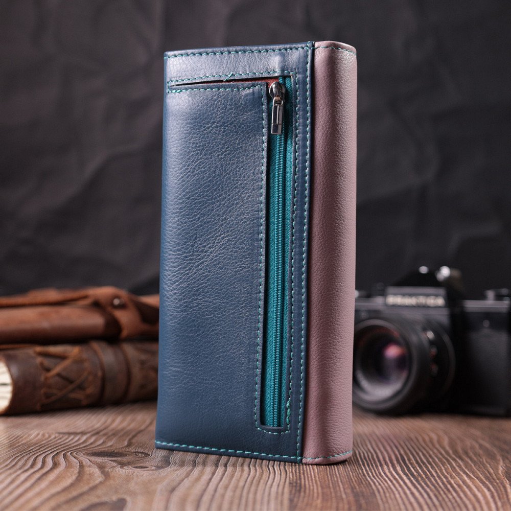 Жіночий практичний гаманець з натуральної шкіри ST Leather 22521 Різнокольоровий Київ - фото 10