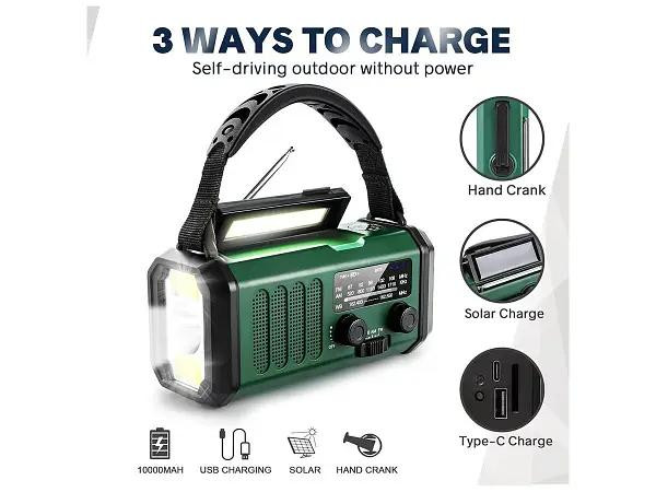 Багатофункціональне радіо на сонячній батареї, ліхтарик, павербанк 10000 mAh XSY330 Луцьк - фото 2