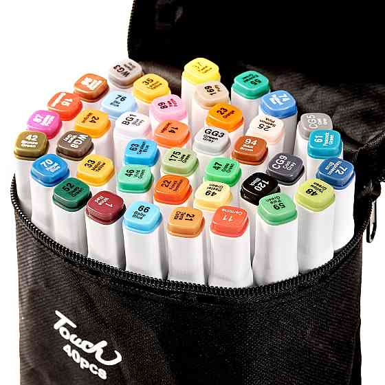 Маркери двосторонні для ескізів і скетчів на спиртовій основі Touch 40 кольорів, Фломастери для юних художників Кам'янець-Подільський