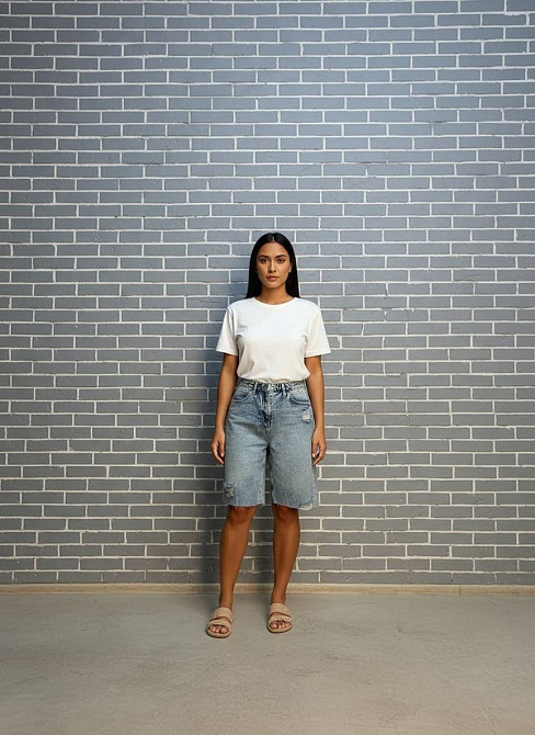 Шорти жіночі джинсові Women Denim 2038-977 бермуди рвані блакитні, блакитний, 36 Київ - фото 20