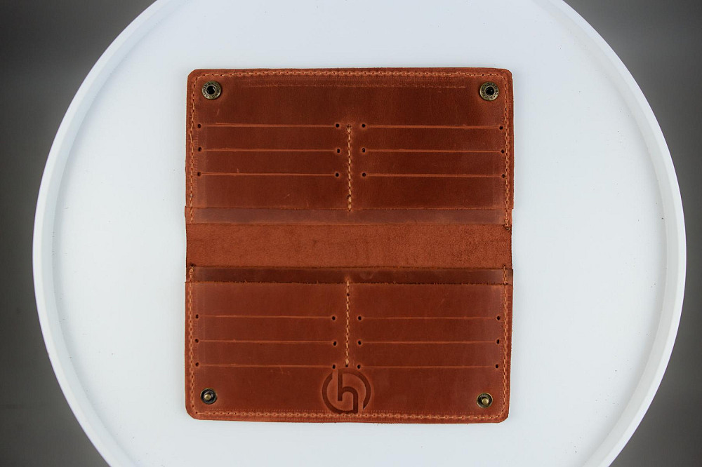 Чоловіче портмоне Skill із натуральної шкіри Crazy Horse тиснення крокодил SH108 (Світло-коричневий) Суми - фото 5