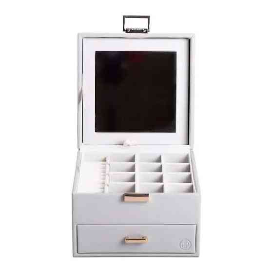 Yiwu Скринька для прикрас з еко шкіри 2 яруси органайзер для ювелірних виробів HP-5-2G Коломыя