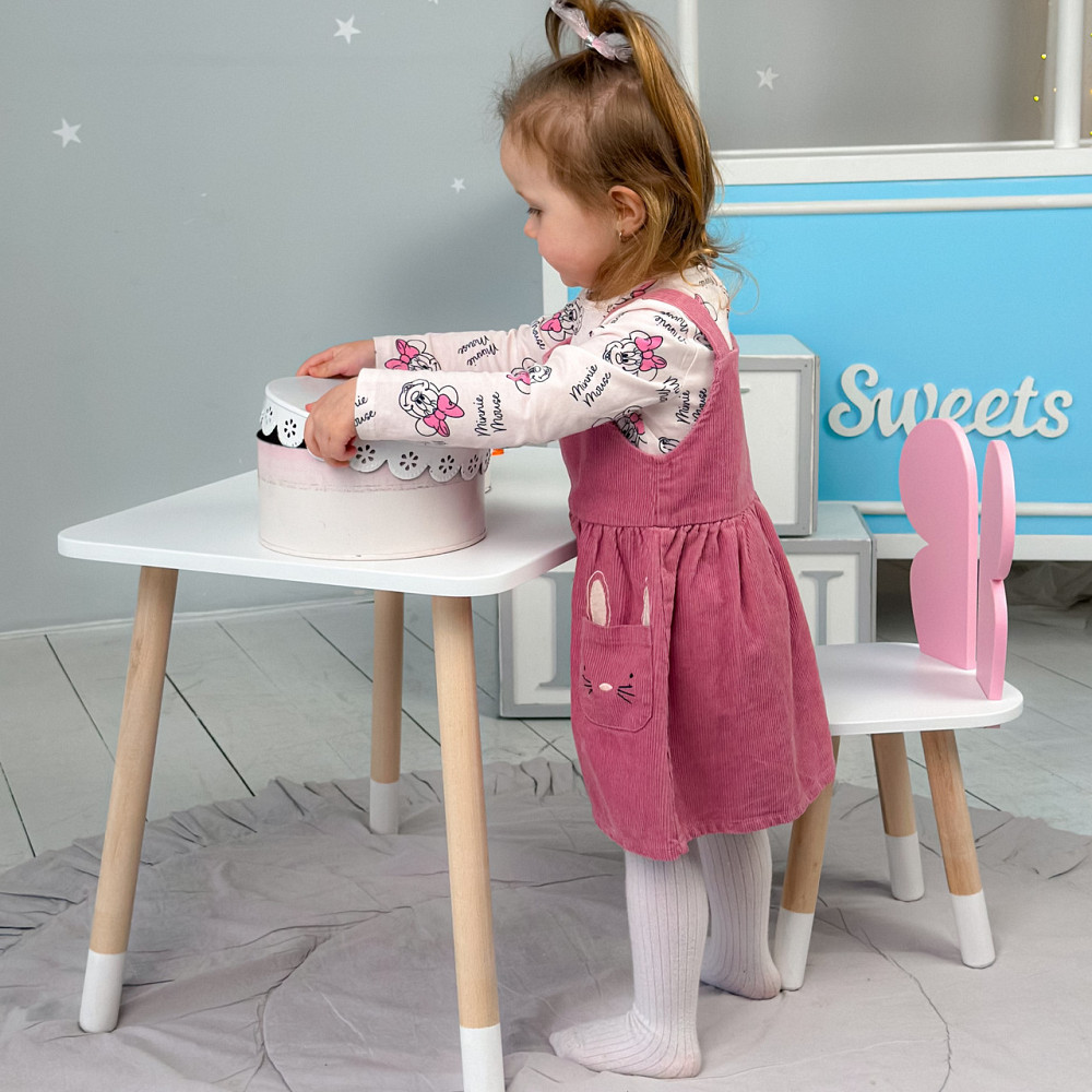 Дитячий столик і стілець "Метелик" біло-рожеві Київ - фото 7