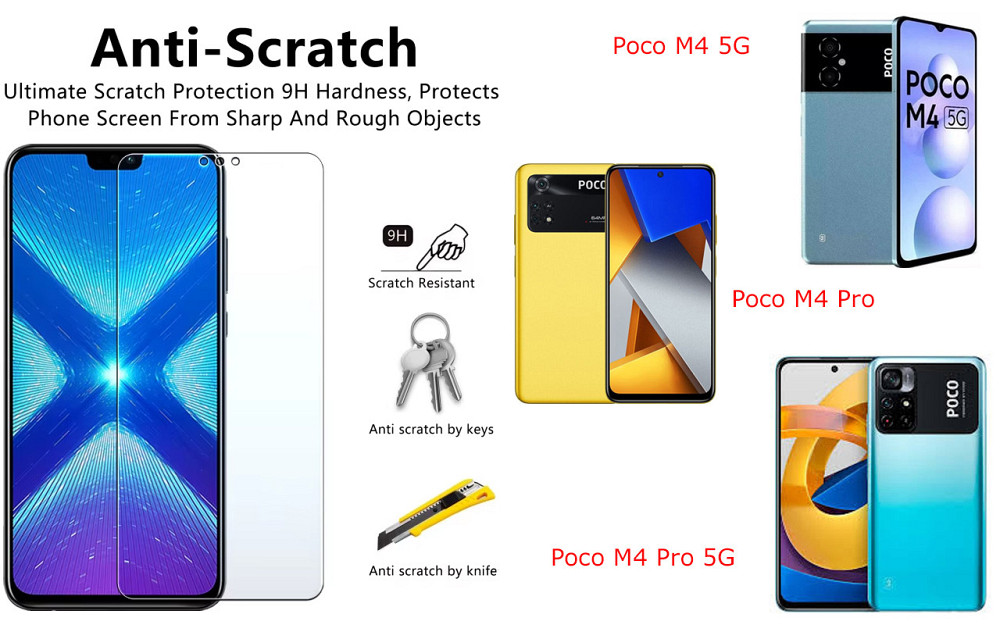 Защитное стекло NeoGlass для Poco M4 5G, Poco M4 Pro, Poco M4 Pro 5G – ультрапрозрачное и устойчивое Киев - изображение 1