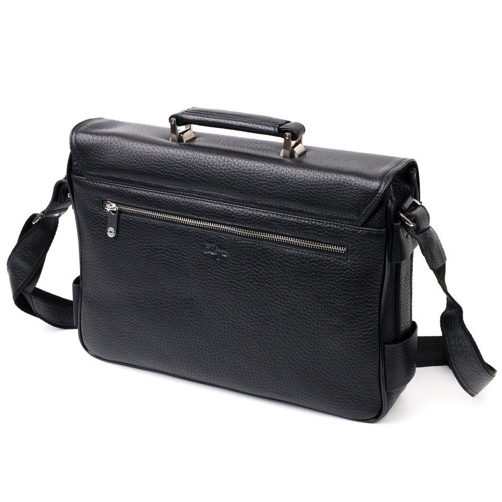 Классический мужской портфель KARYA 20940 кожаный Черный Киев - изображение 5