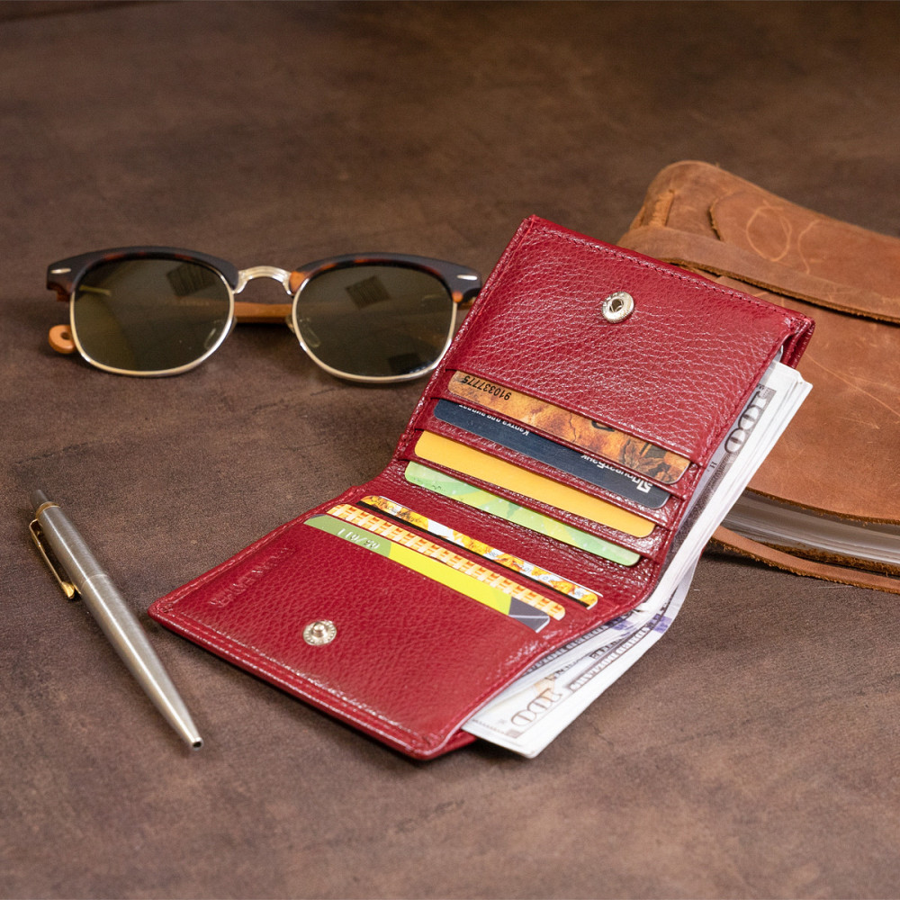 Компактний гаманець жіночий ST Leather 19257 Бордовий Київ - фото 1