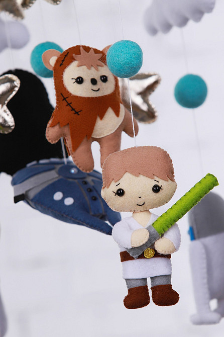 Дитячий музичний мобіль на ліжечко для немовлят WooolyWool «Прибульці» з 35 мелодіями (М036) Київ - фото 3