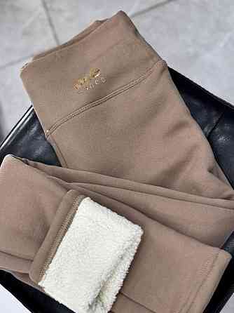 Жіночі теплі базові лосини з накатом трикотаж на хутрі Бежевий, 50/52 Одеса