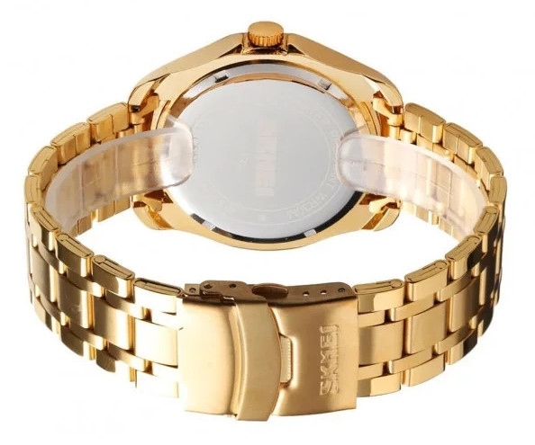 Чоловічий наручний годинник Skmei 9193 Дракон синій циферблат Золотисті Київ - фото 4