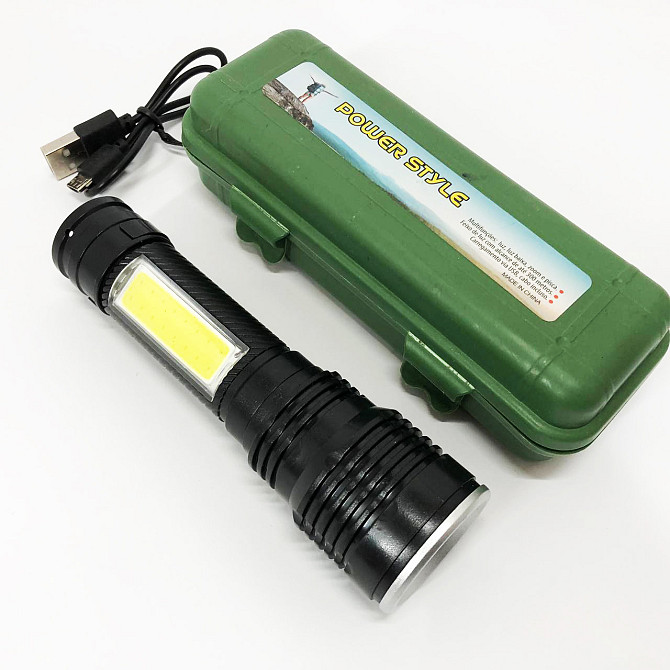 Перезаряжаемый ручной фонарь Police BL-T630S-XPE+COB, Тактический фонарь на аккумуляторе с юсб BH-55 Львов - изображение 3