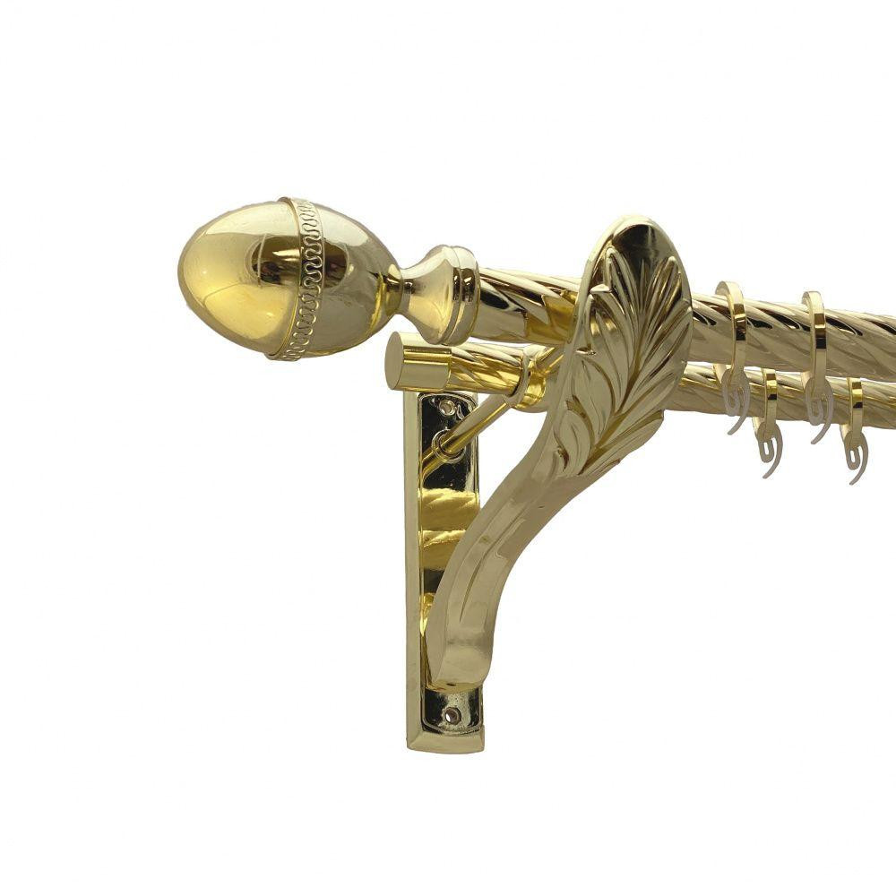 Карниз Orvit Фарже металевий дворядний ретро скручена труба кільце фасонне металеве  Золото 25\19 мм 160 см (00-00010991) Львів - фото 1