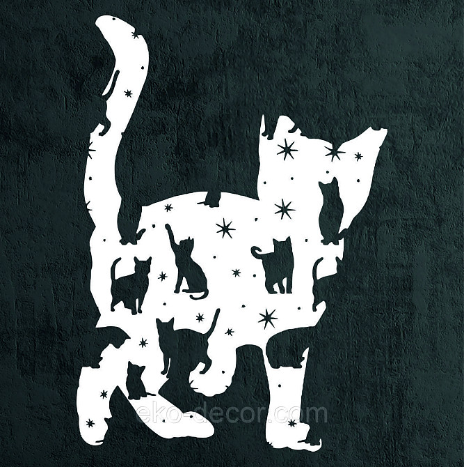 Декоративне настінне 3D Панно «Кошеня» Декор на стіну з об'ємом Київ - фото 9