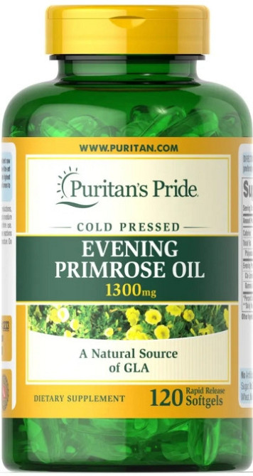 Олія вечірньої примули Puritan's Pride  Evening Primrose Oil 1300 мг 120 гел капс Київ - фото 1