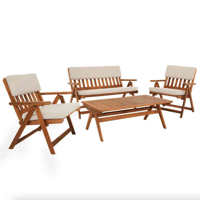 Комплект садових меблів Di Volio Lusiano складаний бежевий Київ - фото 2