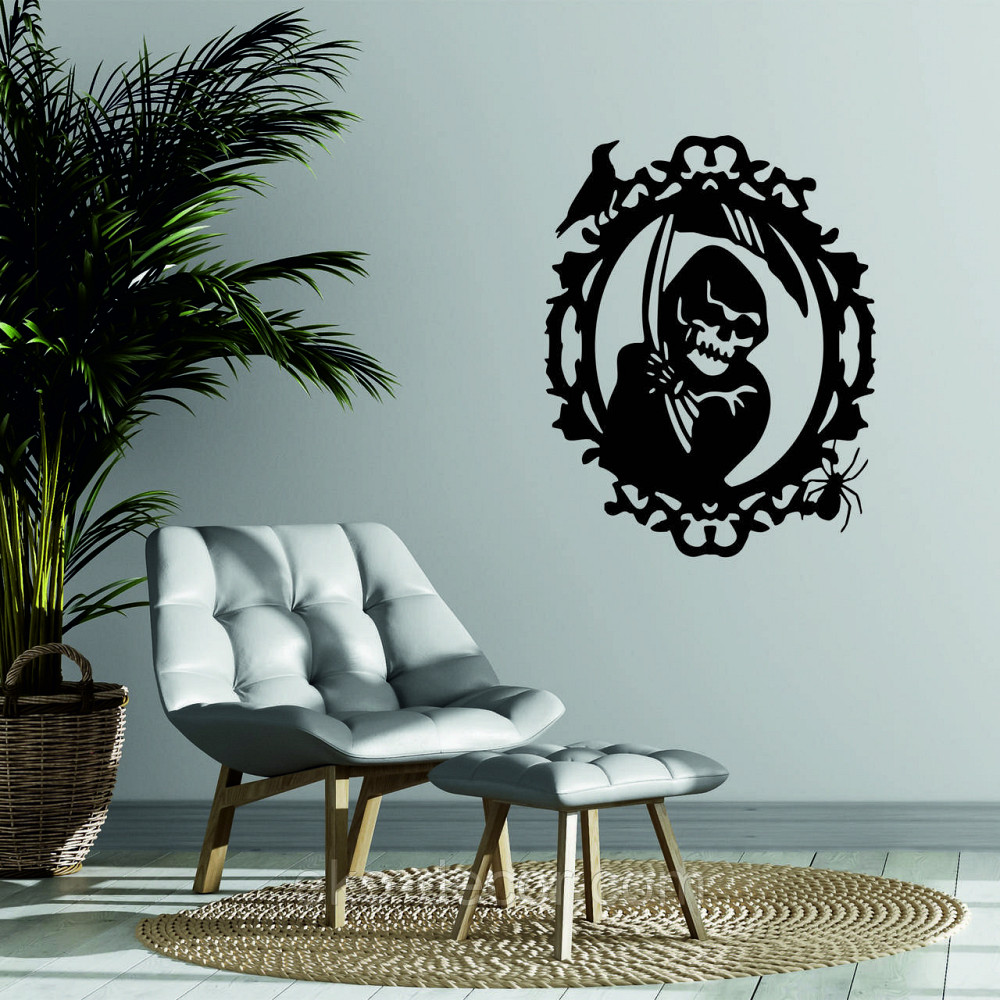 Декоративное настенное Панно «Смерть с косой», Декор на стену 70*54 см, Черный Киев - изображение 3