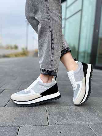 ALEX BENZ Кросівки жіночі ALEX BENZ DJ66 сірі (весна-осінь, шкіра+замша натуральна) (5014) Коломия