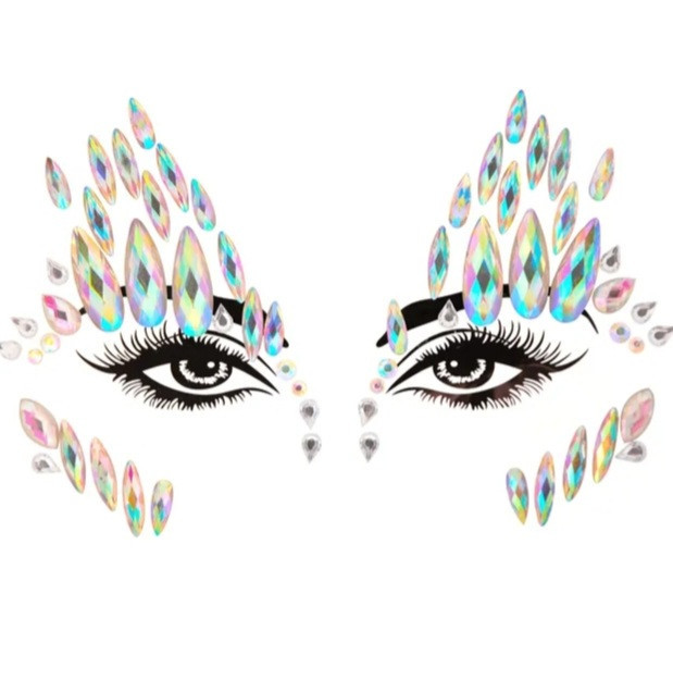 Наклейки на обличчя стрази one size різнобарвний Київ - фото 1