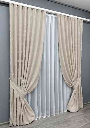 Комплект штор VR-Textil Лен Букле № 1882ш Таш 150х290 см 2 шт (33-0908) Киев