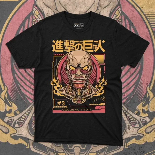Футболка чоловіча з  принтом Атака Титанов Colosal Titan Розмір 48 Дніпро - фото 1