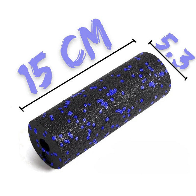 Набір для масажу та йоги PowerPlay PP_4093 EPP (3 м'ячики + валик масажер 15*5,3см.) Blue + резинка  Каменское - изображение 10