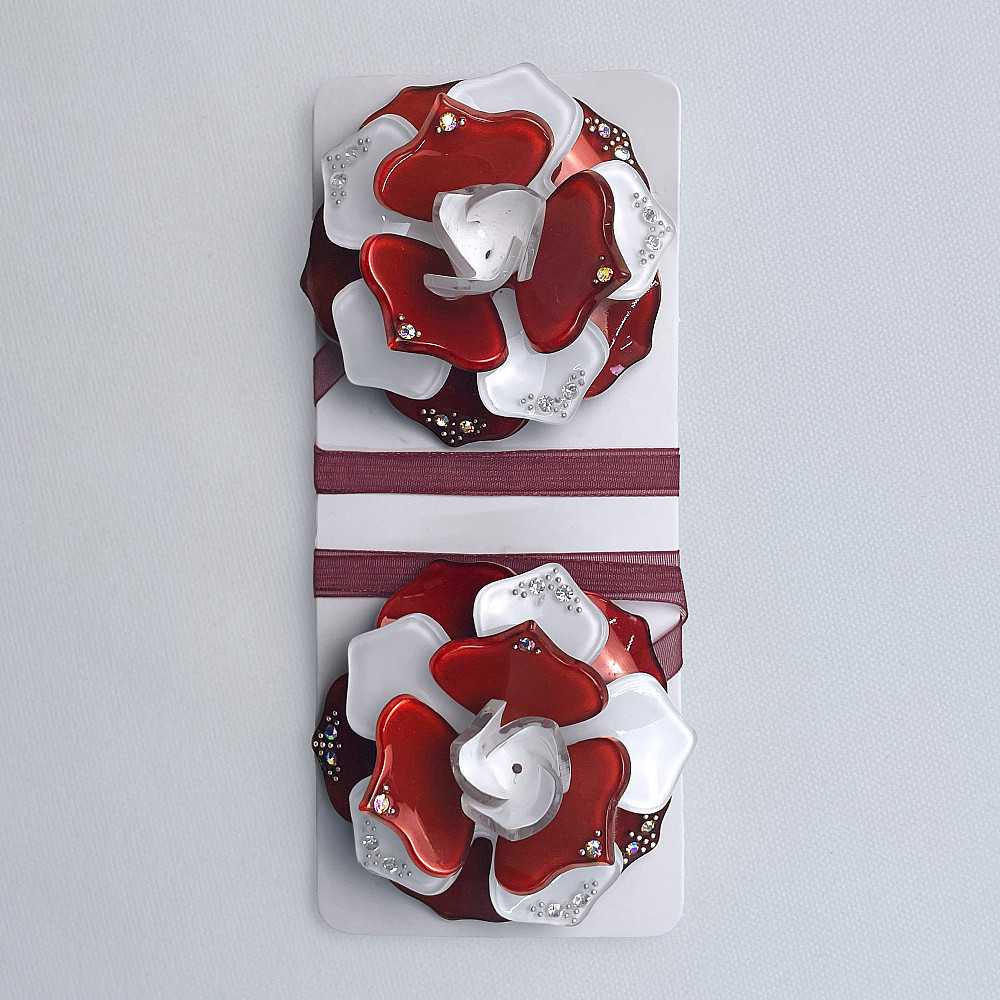 Магниты для штор и гардин Камелия набор 2 шт Бордовый с белым (81-312) Киев - изображение 7