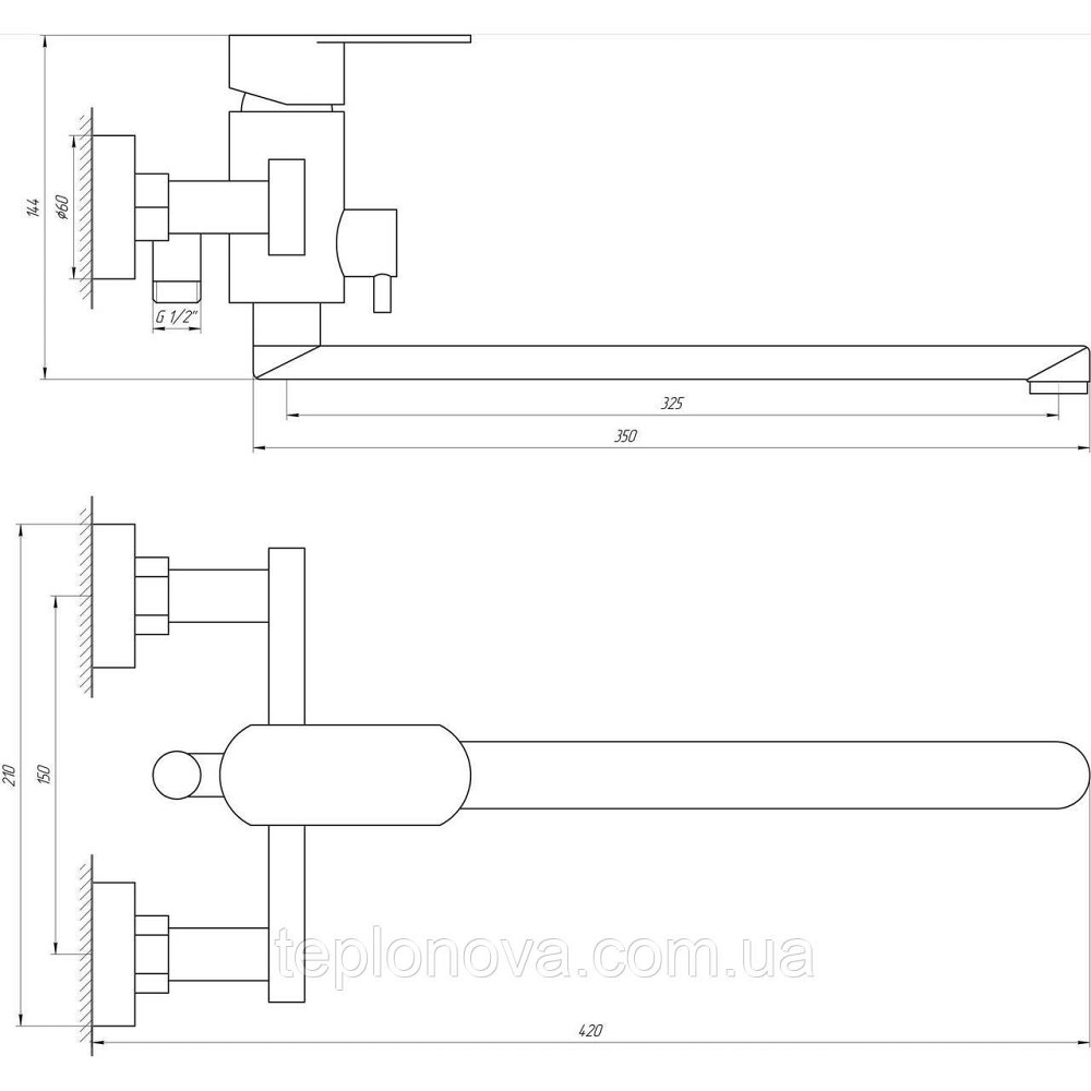 Змішувач для ванни Globus Lux Sorento SQ-208HR Чернівці - фото 3