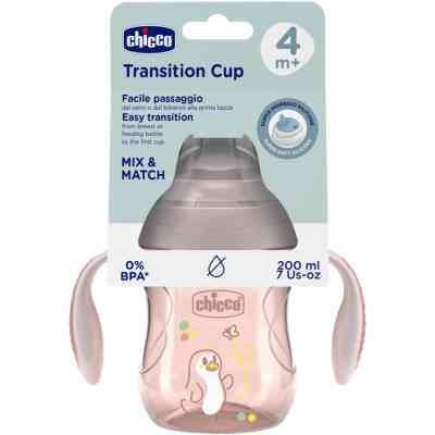 Поїльник-непроливайка Chicco Transition Cup 200 мл. від 4 місяців (рожева) (06911.15) Вінниця
