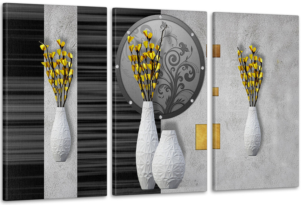 Модульна картина кольору в вазі Art-210_3А 70x130 см Київ - фото 1