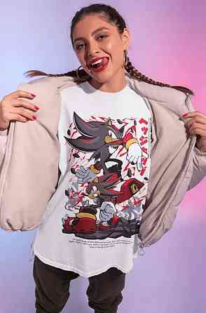 Футболка для мальчика аниме Схадов Хедгехог Хероес Соник оверсайз (рост от 165 до 180 ) Черний AnimeJ0015m Днепр