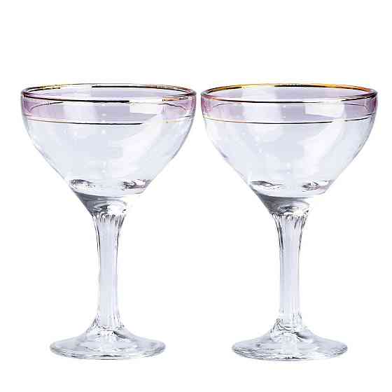 Набір келихів для коктейлів 2 штуки по 290 мл, рожеві HP546 Київ