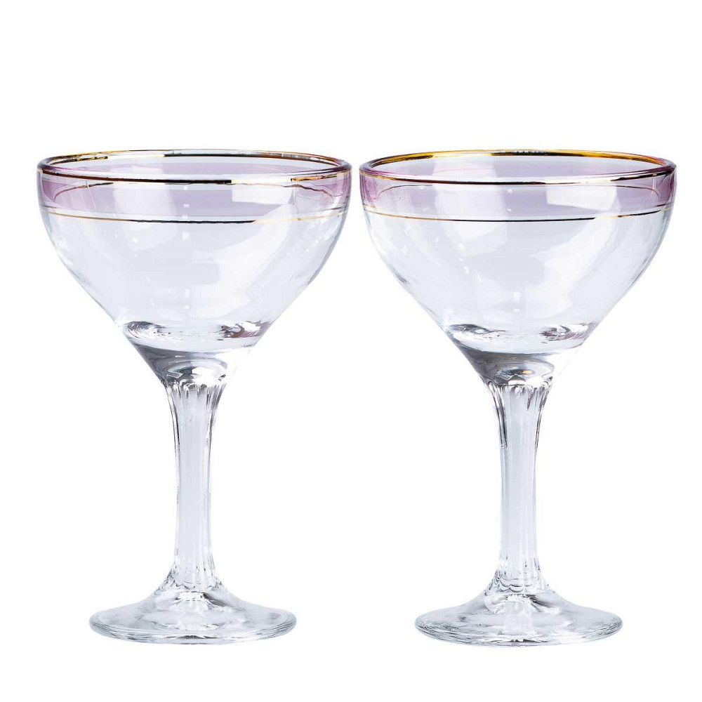 Набір келихів для коктейлів 2 штуки по 290 мл, рожеві HP546 Київ - фото 1