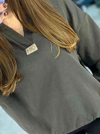 Женское теплое худи с вырезом коттоновый трикотаж на меху Хаки, 46/48 Одесса