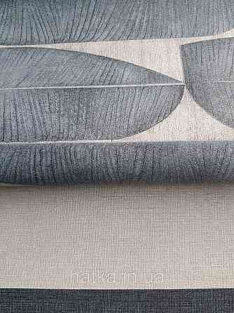 Шпалери вініл на флізеліні AS creation Metropolitan stories ByTime 0,53х10 модерн листя фігури смужки сірі беж Київ