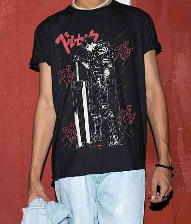 Футболка аниме Берсерк Гутс Скулл Книгхт оверсайз (S/M/L) Черний AnimeJ1043 Днепр