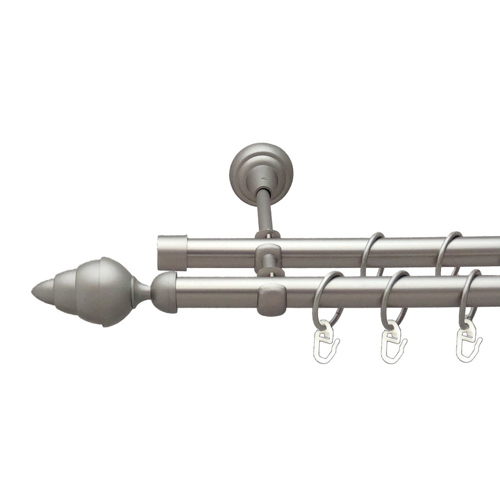 Карниз Orvit Треві металевий дворядний відкритий Сатин 19\19 мм 160 см (6308126) Львов - изображение 1