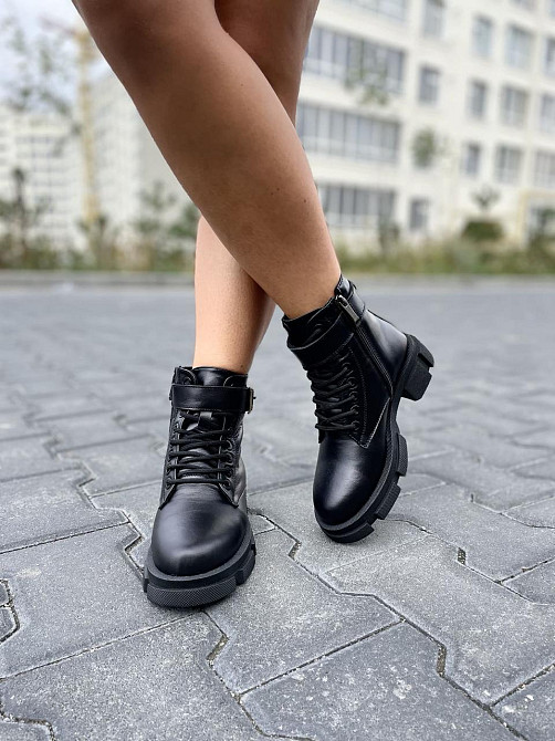 Molly Черевики жіночі MOLLY чорні натуральна шкіра зима висота 13 см (5165) Коломыя - изображение 9