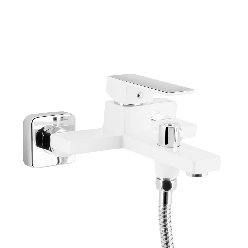 Змішувач для ванни Qtap Gemini (з душовим гарнітуром) QTGEM259CRW45683 Chrome/White Київ - фото 3