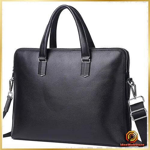 Шкіряна чоловіча ділова сумка-портфель портфель для ноутбука чорний Tiding Bag 64028 Київ - фото 1