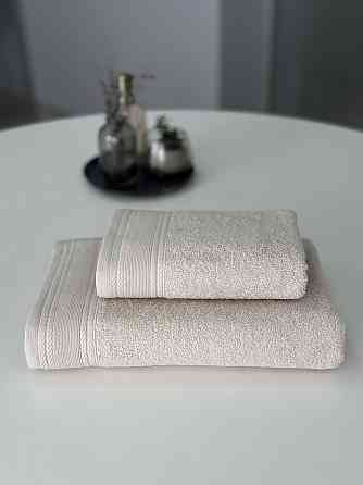 Комплект махровых полотенец IDEAL TEXTILE Легкий бриз 50х90 + 70х140 см 450 г/м2 100% хлопок Бежевий Черновцы