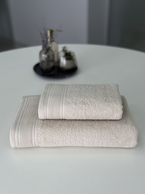 Комплект махрових рушників IDEAL TEXTILE Легкий бриз 50х90 + 70х140 см 450 г/м2 100% бавовна Бежевий Чернівці - фото 1