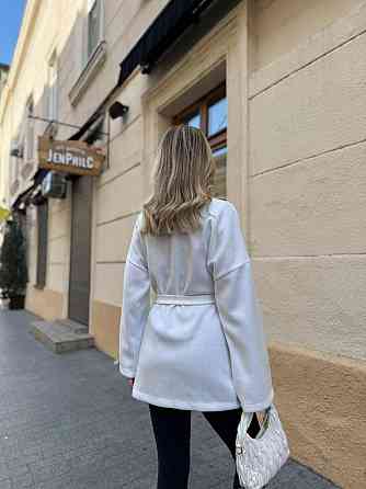 Жіночий теплий базовий кардиган із поясом турецька ангора-в'язка Білий, 46/48 Одеса