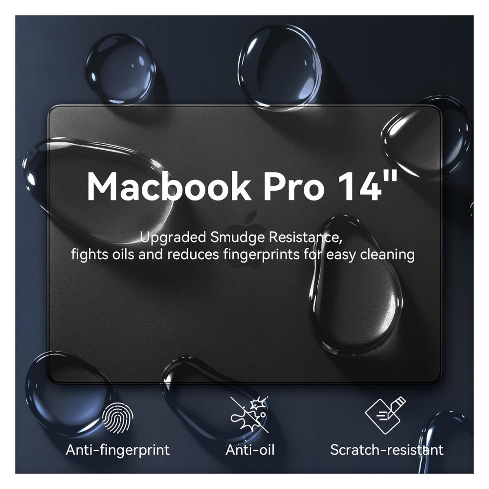 Чехол накладка для MacBook Pro 14 EooCoo M1 M2 M3 M4 M5 2021-2026 жесткий корпус матовый черный защита углов Киев - изображение 8