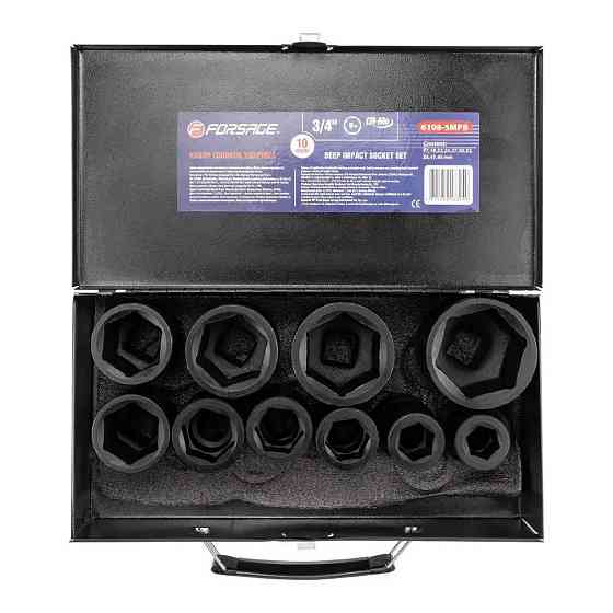 Набір ударних головок 3/4" 10пр.(6гр.)(17,19,22,24,27,30,32,36,41,46мм) Forsage F-6108-5MPB Одеса