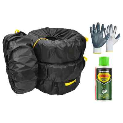 Чохол для зберігання автомобільних коліс Poputchik з рукавицями та силіконовою змазкою (XL) R16-20 ( 4 шт) (16-090-IS) Вінниця