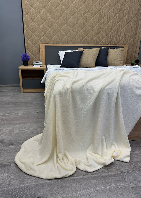 Плед-покривало 160х200 см (+-5см) Молочний (87-047) Київ - фото 5