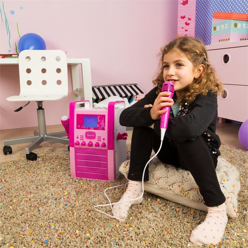 KA8P-V2 PK караоке-система CD-проигрыватель AUX 2 микрофона розовый\черный (Германия, читать описание) Ровно - изображение 4